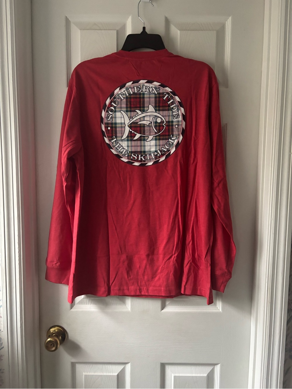 Southern Tide Red Long-Sleeve Back Logo Tee